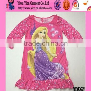 Factory Direct Hot Elsa Printed Red Dress Summer New Design Long Sleeve Princess Frozen Baby Girls Dress