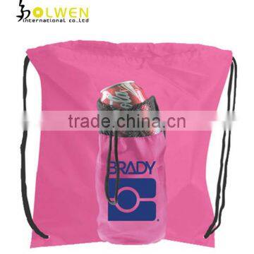 Water Bottle Polyester Drawstring Backpack