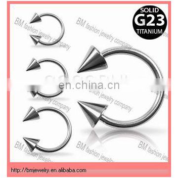Grade 23 Solid Titanium Horse shoes with Spikes Body Piercing Jewelry