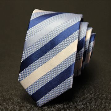 Blue Digital Printing Mens Jacquard Neckties Plain Extra Long