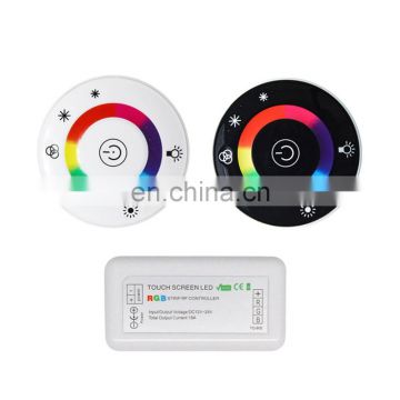 LED Touch Round Black White RGB Controller DC12V-24V 18A 7 Keys RF Remote controller for 5050 3528 LED Strip