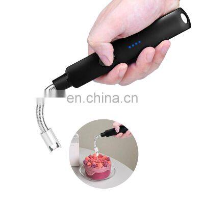 Upgraded Candle Camping Grill Plasma Arc Longer Flexible Neck USB Lighter for Candle Cooking BBQs Fireworks