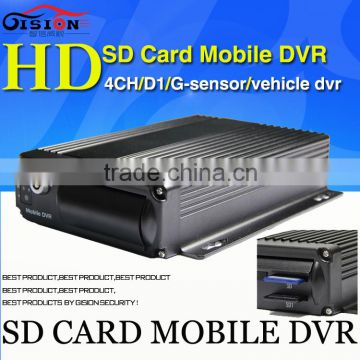 Mobile DVR, H.264 4CH car dvr ,motion detective, cycle recording ,I/O,G-sensor,MDVR,support dual SD card