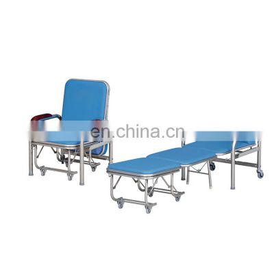 Factory hot selling  hospital stainless steel foldable accompany folding chair
