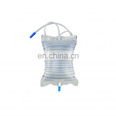 Disposable economic 2000ml urine collector collection bag with bottom outlet