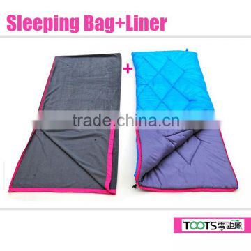 Quilting 2 in 1 Fleece Sleeping Bag Liner 180*150cm