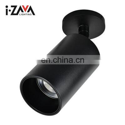 Modern Living Room Interior Aluminum Black Surface Mounted Spotlight 12Watt Cob Led Track Light