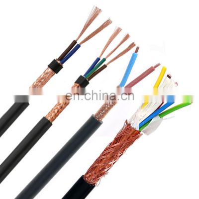 RVVP Braided Copper Multi-layer Shielded Wire 2/3/4/5/6/7/8 Core 0.3/0.5/1/2.5 sqmm Flexible Shielded Signal Control Cable Wire