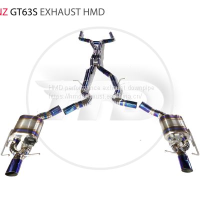 Titanium Alloy Exhaust Pipe Manifold Downpipe is Suitable for Benz GT63S Auto Modification Electronic Valve whatsapp008618023549615