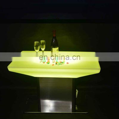 Luminous square Stand High Led Cocktail Table led chairs and bar tables furniture plastic kitchen counter height bar tables led