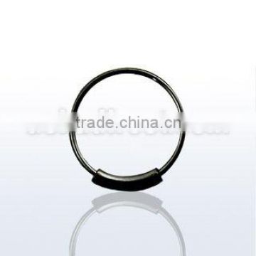 Black-plated 925 sterling silver endless hoop nose ring