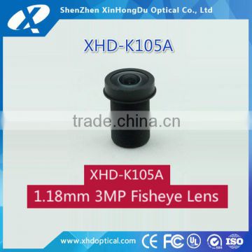 camera hd fixed 1/4 inch f2.0 180 degree 1.18mm megapixel m12 fish eye linse