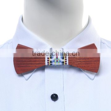 Wholesale handmade wooden bow tie natural wood material OEM