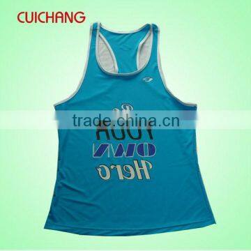 Gym racerback singlets&tank top double women&digital printing tank top CC-710