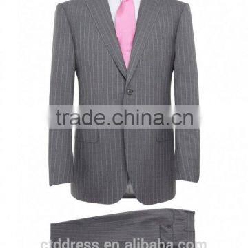 2014 Top Quality 100% wool Pink Stripe Charcoal custom made clothing manufacturers