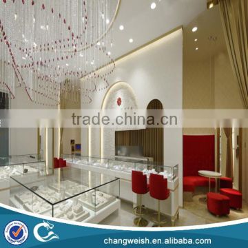 glass jewelry display cabinet and showcase for jewelry shop,