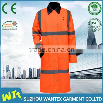 100% polyester working safety reflective 2 way jacket raincoat for men