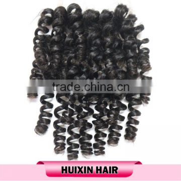 Wholesale Stock 4x4 Brazilian Virgin Hair Baby Curly Lace Closures Human Hair Weave