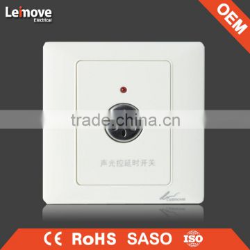 High quality frosted faceplate PC white wocal-activeated switch with time delay