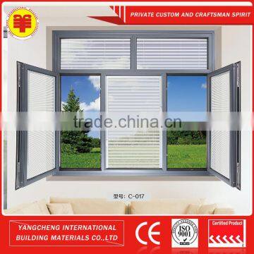 Style aluminum double layer glass bridge insulation window models for homes bedroom