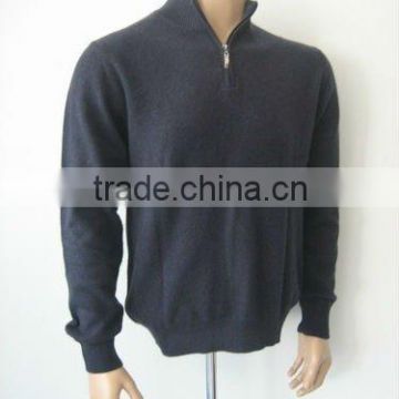 Men's Black Turtleneck Sweater With Zipper
