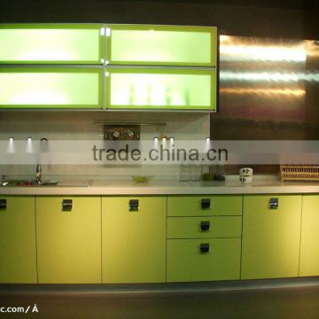 light green color pvc mdf kitchen cabinet