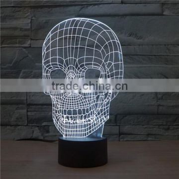 Magic skull shape decoration 3D optical illusion usb charging night light