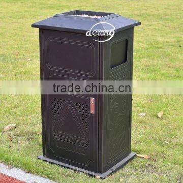 outdoor metal cast aluminum waste bin/garden trash storage/outdoor garbage bin