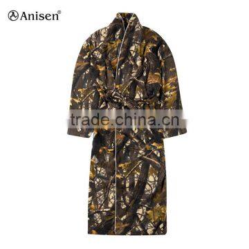 custom oem service wholesale custom camouflage fleece men bathrobes