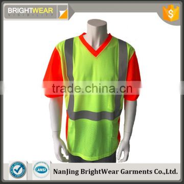 High performance birdeye contrast V-neck night use protective t-shirt