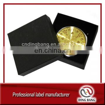 OEM Wholesale Promotion Advertising Souvenir Custom Gift Box Packaged Double Side Gold Enamel Foldable Metal Mirror