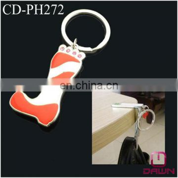 Newest boot shaped Christmas gift keychain snap hook purse hook CD-PH272
