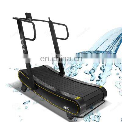 self-powered non-motorized curved manual running machine semi commercial treadmill for home use