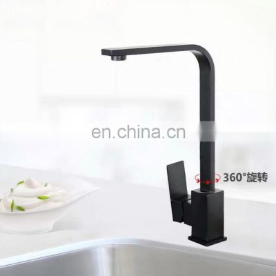 Commercial solid Stainless steel  kitchen mixer taps black kitchen faucets