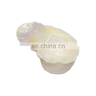 high quality pearl glazed white religious ceramic angel wing candle holder for home decor