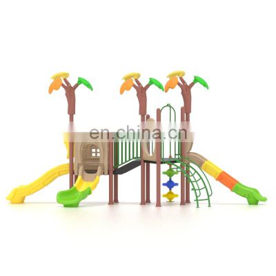 Factory Price Plastic Outdoor Playground with 4 Slides Tree Series Playground Equipment items Children Entertainment Equipment