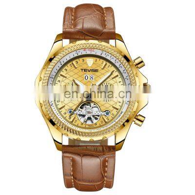 TEVISE T841A Men Automatic Mechanical Watch 2019 Fashion Luxury Outdoor Brand Leather Strap Male Clock
