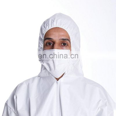 Latex Suit Microporous Coveralls PPE Safety Disposable Coverall with Hood and Front Zipper