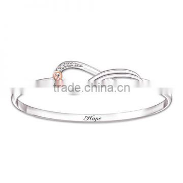 manufacturer supply customized Infinite Hope Breast Cancer Awareness Crystal Bracelet for women