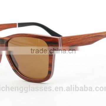 Fashion layered wood sunglasses with aluminum hot design quick delivery glasses