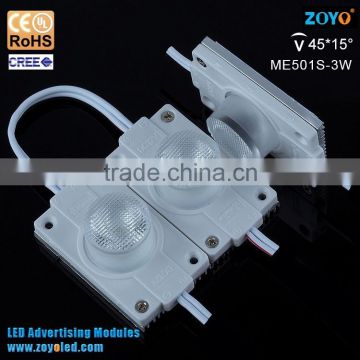 High power led module 3W advertising led module radiator waterproof IP65 led edge lit ABS injection module for light box