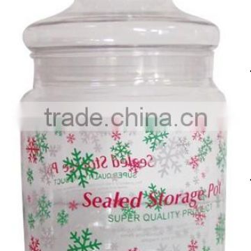 Glass storage jar with lid/Clear glass storage jar with anomal shape