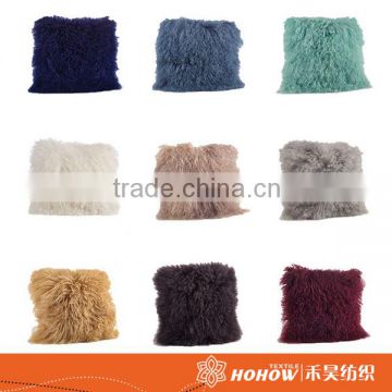 New arrival square faux fur cushion Mongolian fur plush pillow                        
                                                Quality Choice