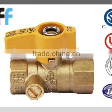 1/2"-- 3/4"Female Thread nature Gas Brass Ball Valve With Drain