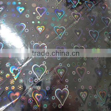 2014 Heart Shape Patterns Holographic Packaging Film