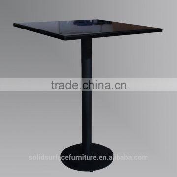 Square design black solid surface coffee tables