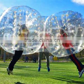 CE TOP quality 0.8mm PVC/TPU inflatable knock ball, body zorb, soccer bubble ball