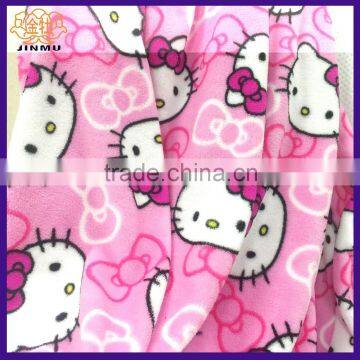 Lovely pink cat printing double-sided coral fleece