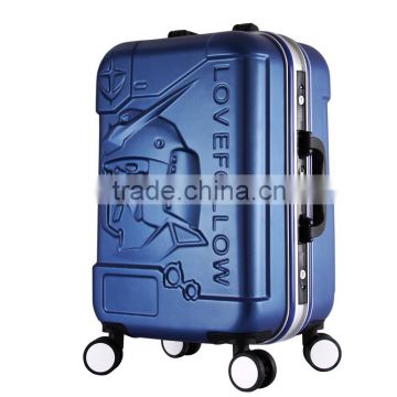3D ABS hard aluminum frame trolley travel luggage suitcase