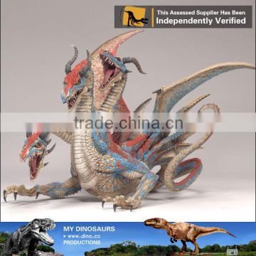 MY Dino-C086 Vivid 3 headed Dragon Statue on Exhibition
